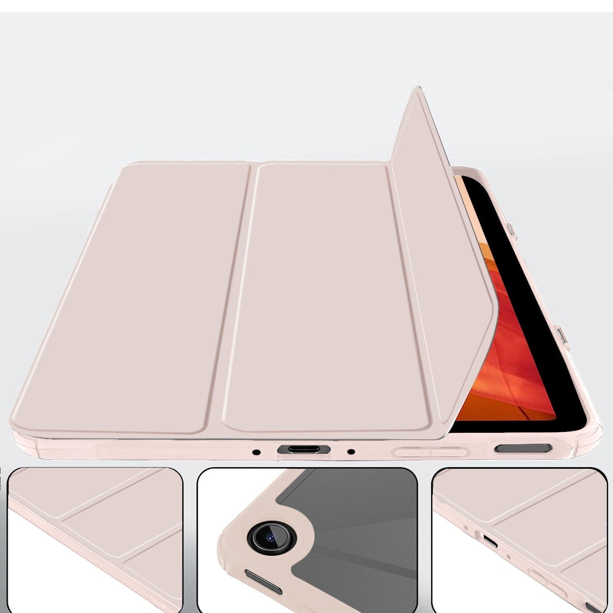 SAHARA - AirShield Tri-Fold Folio Case for Amazon Fire Max 11 (2023) - Blush Pink