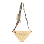 Yarn Raffia Effect Crochet Triangle Shoulder Bag Naturale