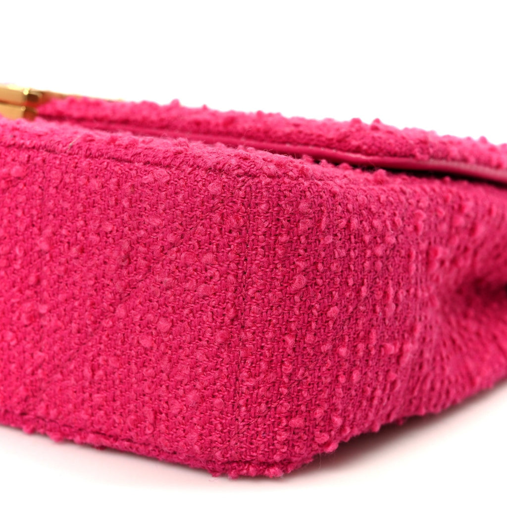 Boucle Tweed Patchwork Monogram Medium Jamie Baguette Magenta