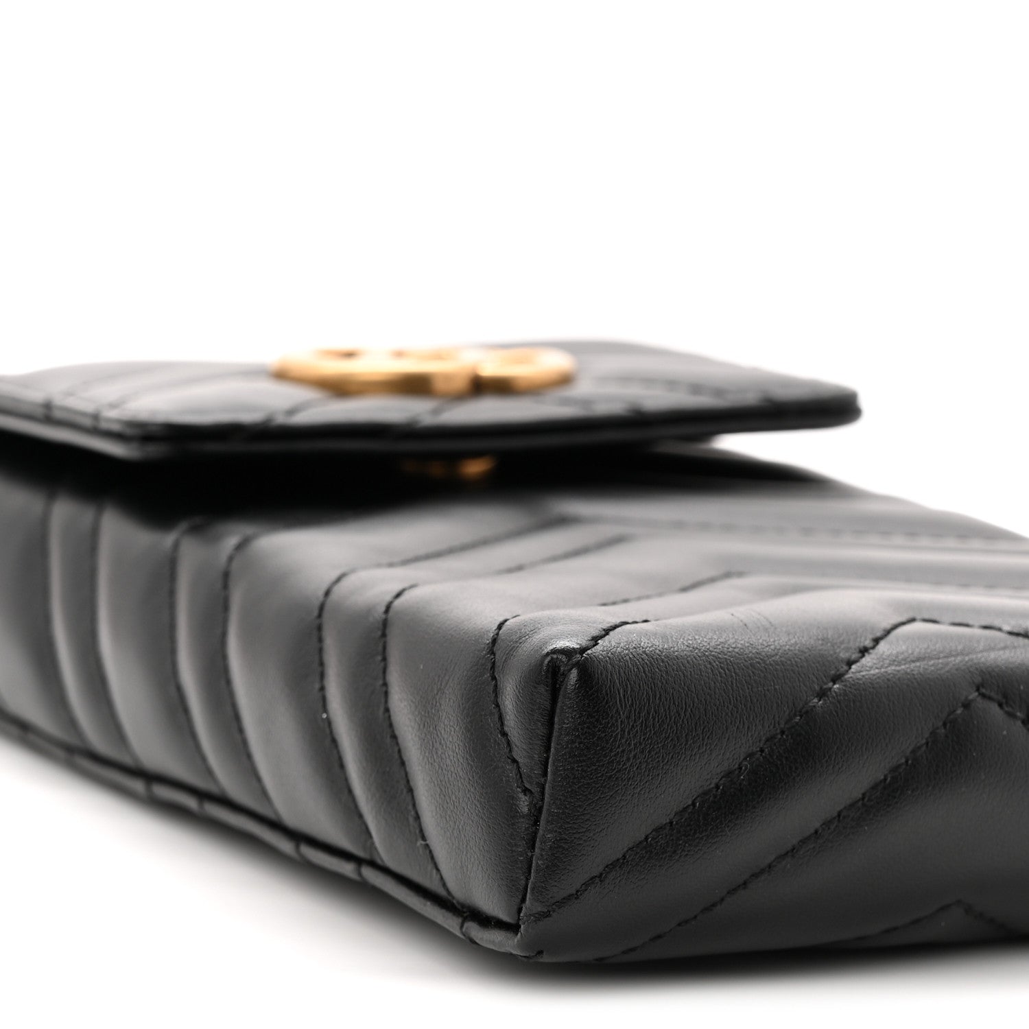 Calfskin Small GG Marmont Phone Crossbody Bag Black