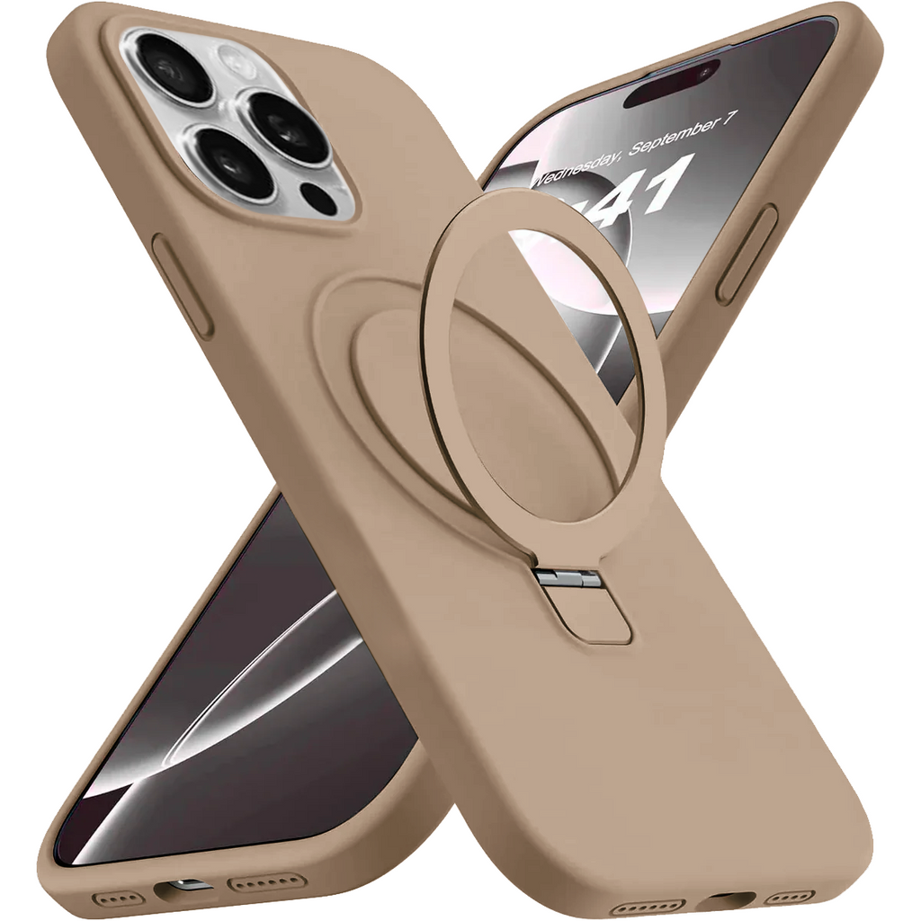 Entronix [Magnetic] Case Compatible with iPhone 15 Pro Max - Soft-Touch Liquid Silicone Gripstand