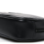 Calfskin Matelasse Monochrome Monogram Mini Lou Camera Bag Black