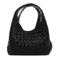 Nappa Intrecciato Small Campana Shoulder Bag Black