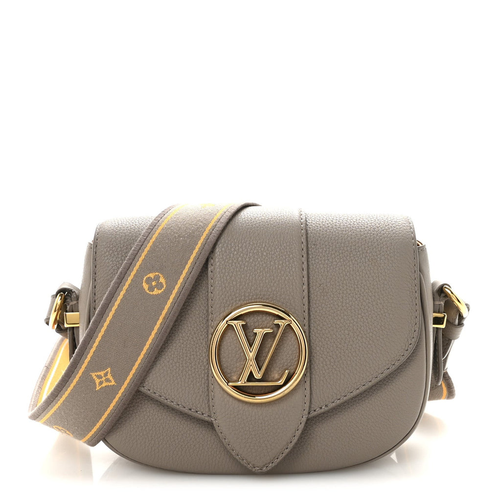 Grained Calfskin LV Pont 9 Soft PM Gris