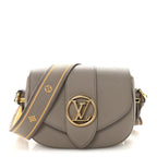 Grained Calfskin LV Pont 9 Soft PM Gris