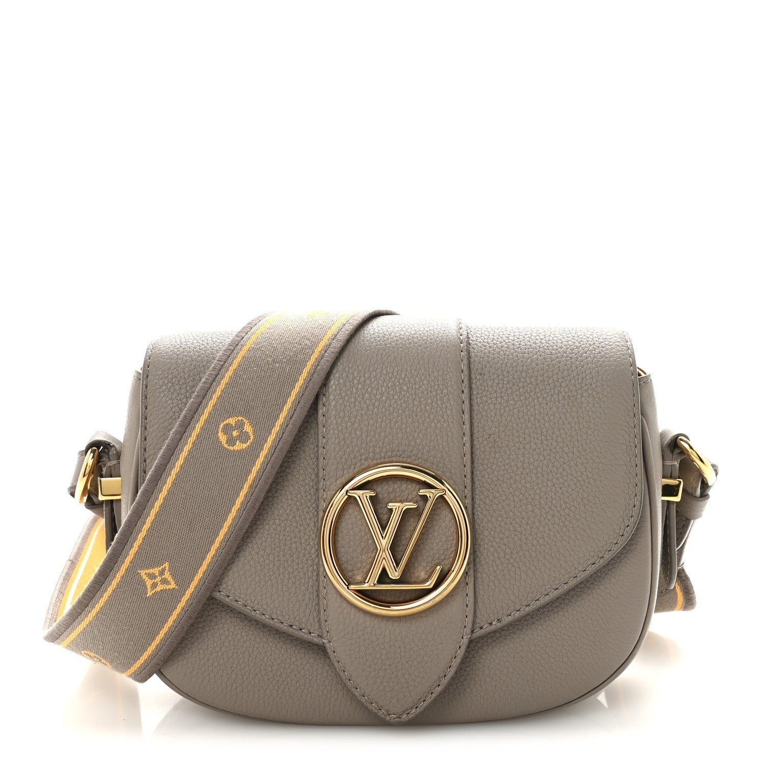 Grained Calfskin LV Pont 9 Soft PM Gris