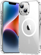 Entronix [Magnetic] Case Compatible with iPhone 14 - [Hard Back] Thick Clear