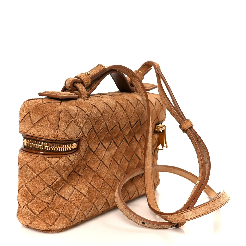 Suede Intrecciato Bang Bang Vanity Case Amber
