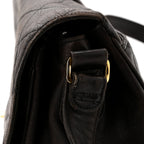 Lambskin Quilted Flap Shoulder Bag Black