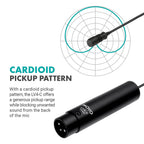 Movo LV4-C Cardioid XLR Lavalier Microphone - Phantom Powered