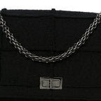 Wool Jumbo Chocolate Bar Mademoiselle Flap Black