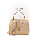 Satinated Calfskin Small 16 Top Handle Bag Nude