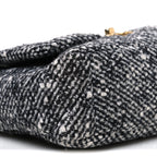 Tweed Quilted Medium Chanel 19 Flap Grey