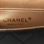 Goatskin Quilted Chic Pearls Flap Black
