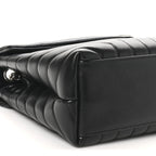 Calfskin Y Quilted Monogram Medium Loulou Chain Satchel Black