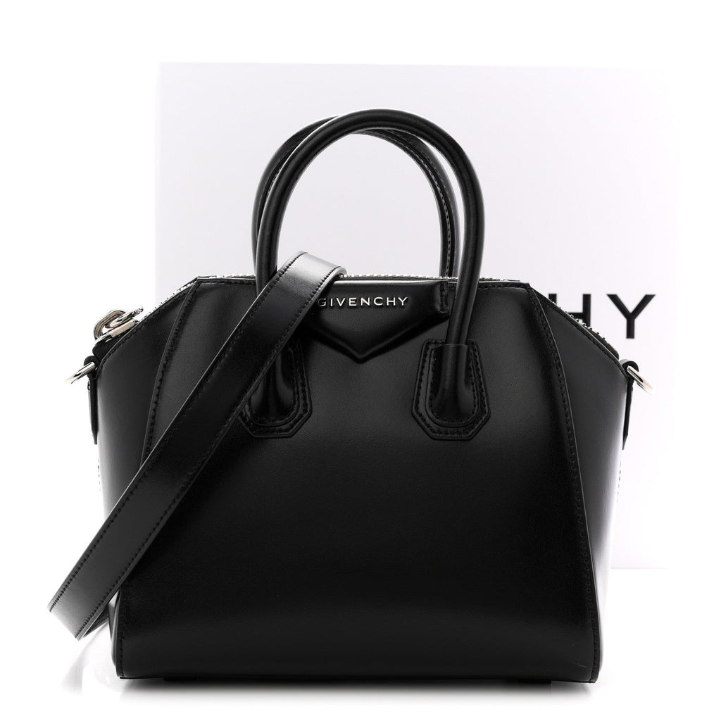 Shiny Lord Calfskin Mini Antigona Black