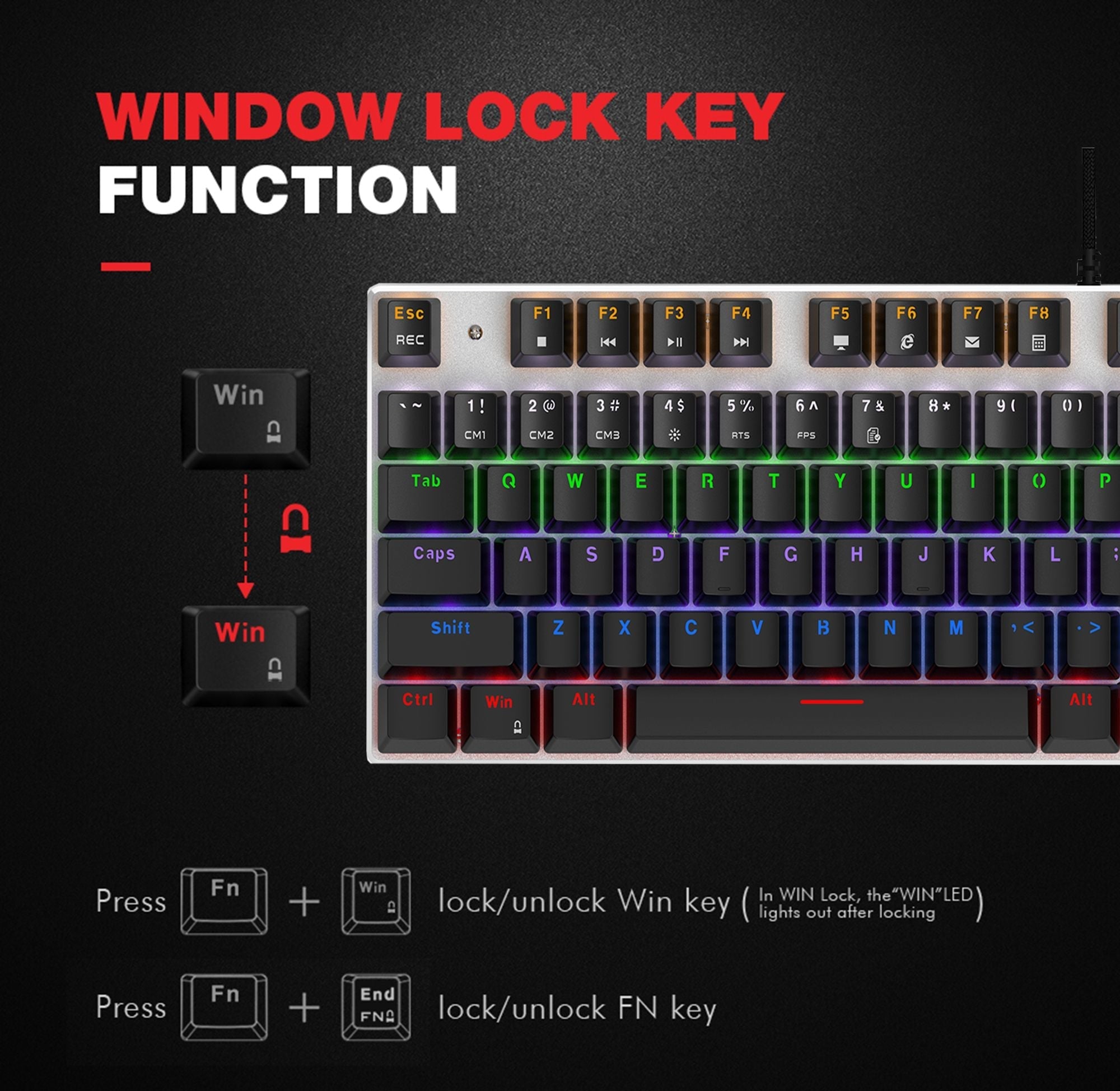Edition Mechanical Keyboard 87 keys Red Switch Gaming Keyboards for Tablet Desktop - backlit black US-red switch