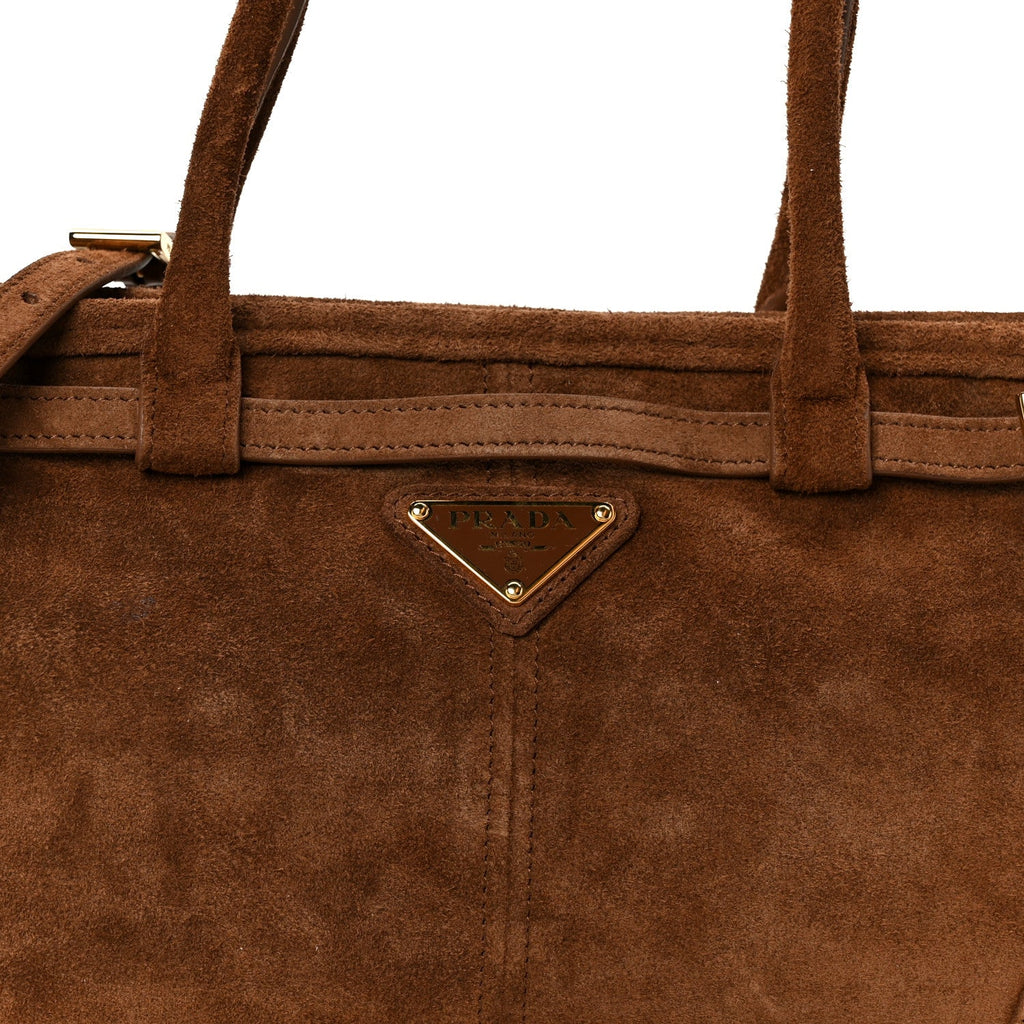 Suede Triangle Medium Bonnie Shoulder Bag Cacao