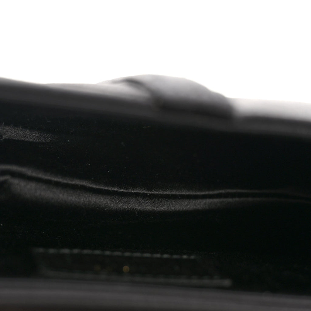 Satin Crystal Mini Saddle Bag Black