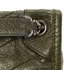 Crinkled Lambskin Matelasse Monogram Baby Niki Chain Satchel Seawood