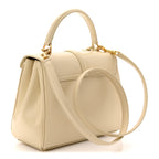 Satinated Calfskin Small 16 Top Handle Bag Beige