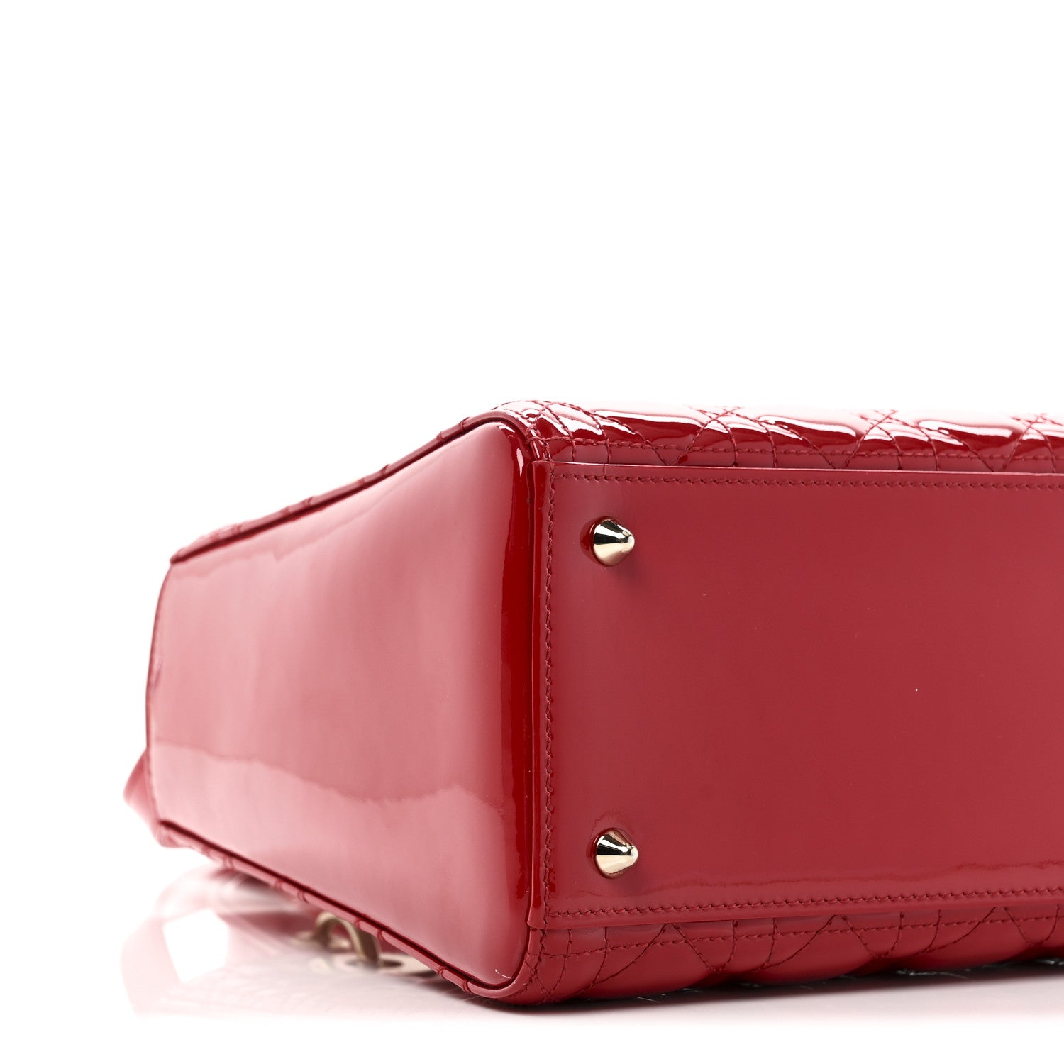 Patent Cannage Medium Lady Dior Red