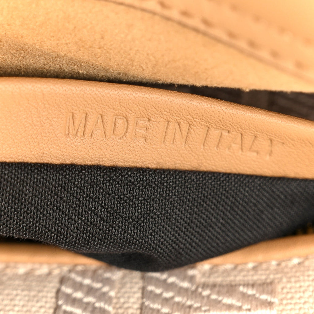 Vitello Seta Canvas FF Embroidered Mini Peekaboo Iconic Satchel Miele Scuro Poudre