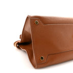 Grained Calfskin Tote Tobacco