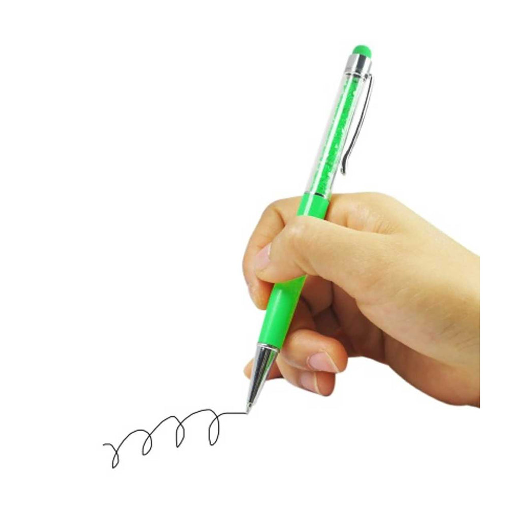 Reiko Crystal Stylus Touch Screen With Ink Pen In Green