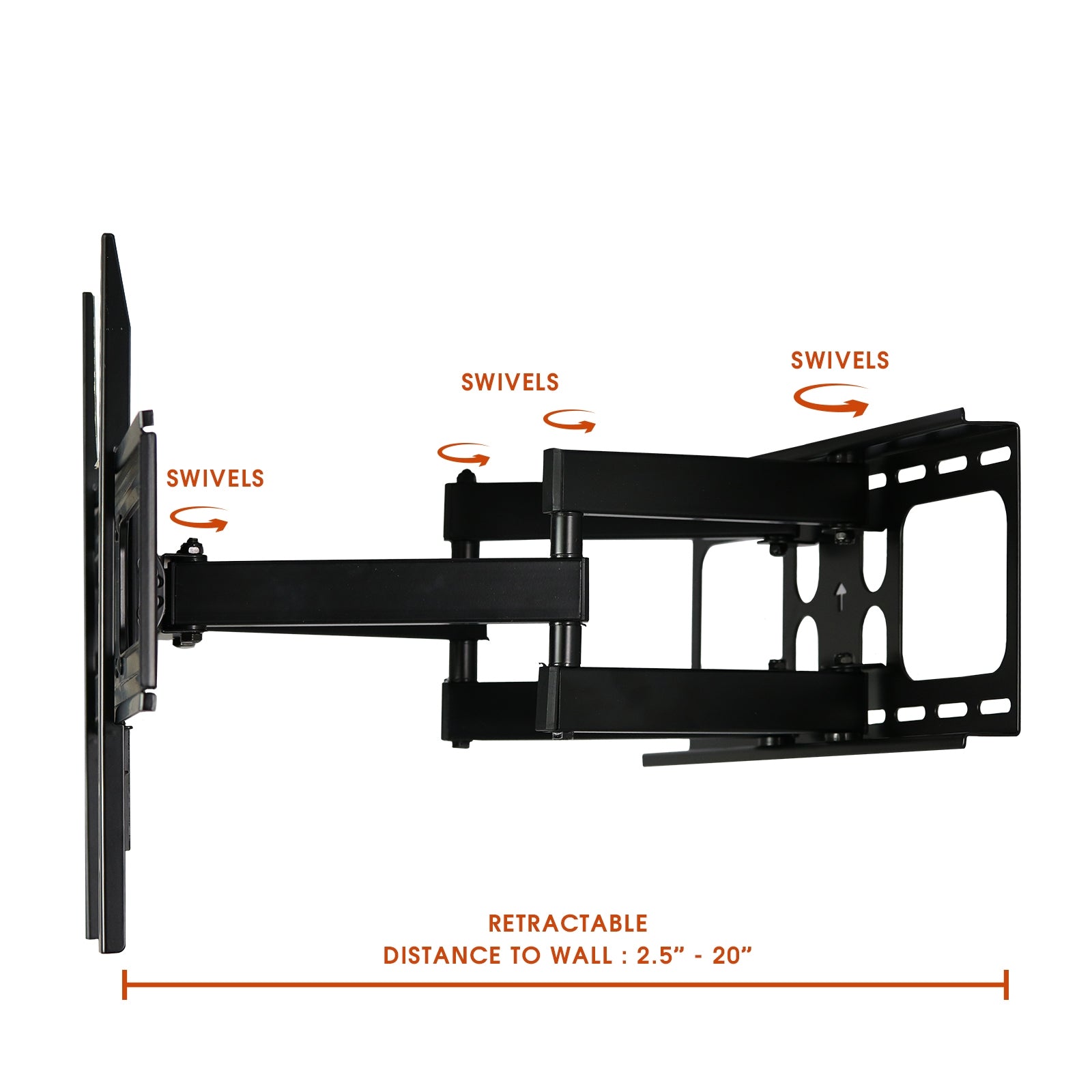 Full Motion Double Articulating Wall Mount for 32 to 70 Inch Screens