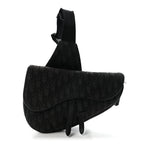 Oblique Mens Saddle Bag Black Blue