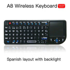 Wireless Keyboard 2.4G RF klawiatura 3 in1 Handheld With Touchpad Mouse For PC Notebook Smart TV Box -  White Backlighting-English