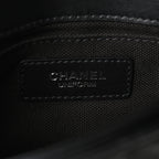 Calfskin Quilted CC Uniform Flap Belt Bag Black