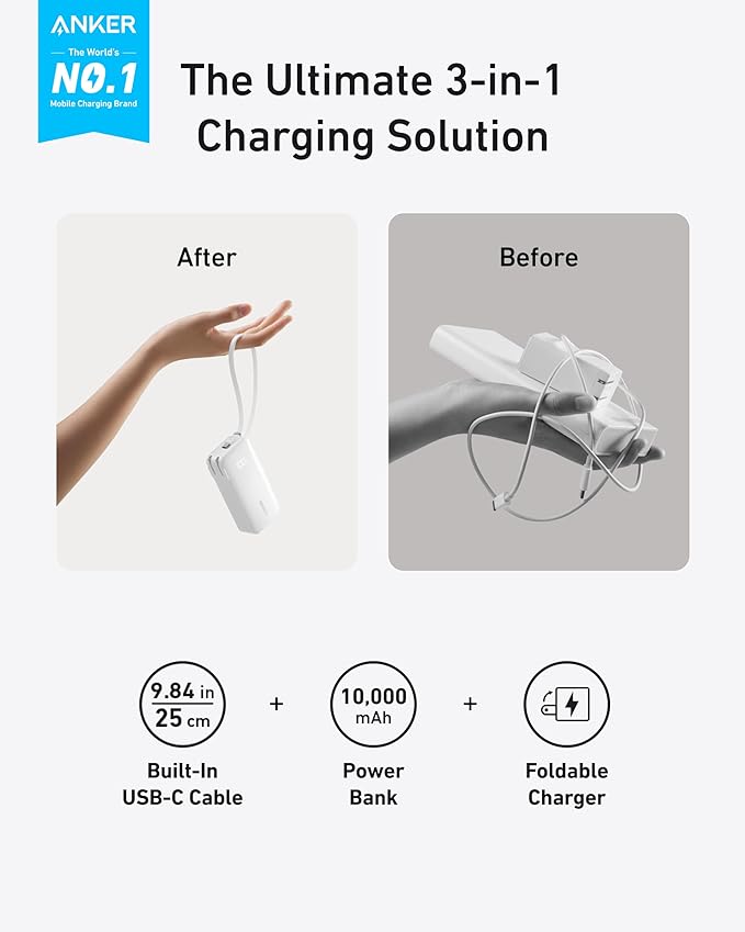 Anker 3-in-1 Power Bank USB C Charger Block