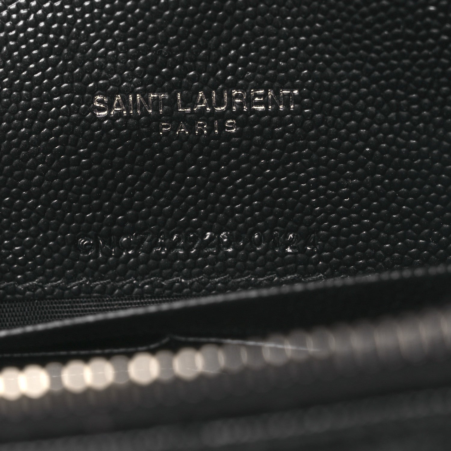 Grain De Poudre Matelasse Chevron Monogram Chain Wallet Black