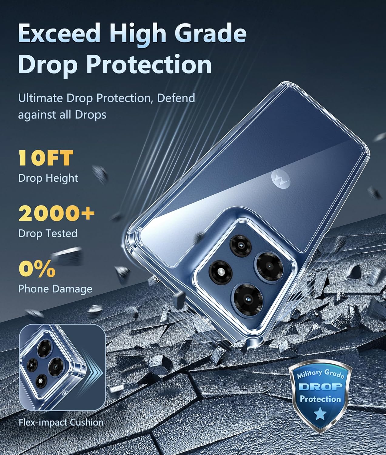 Entronix Case Compatible with Moto Edge 2025 - [Hard Back] Clear Cover