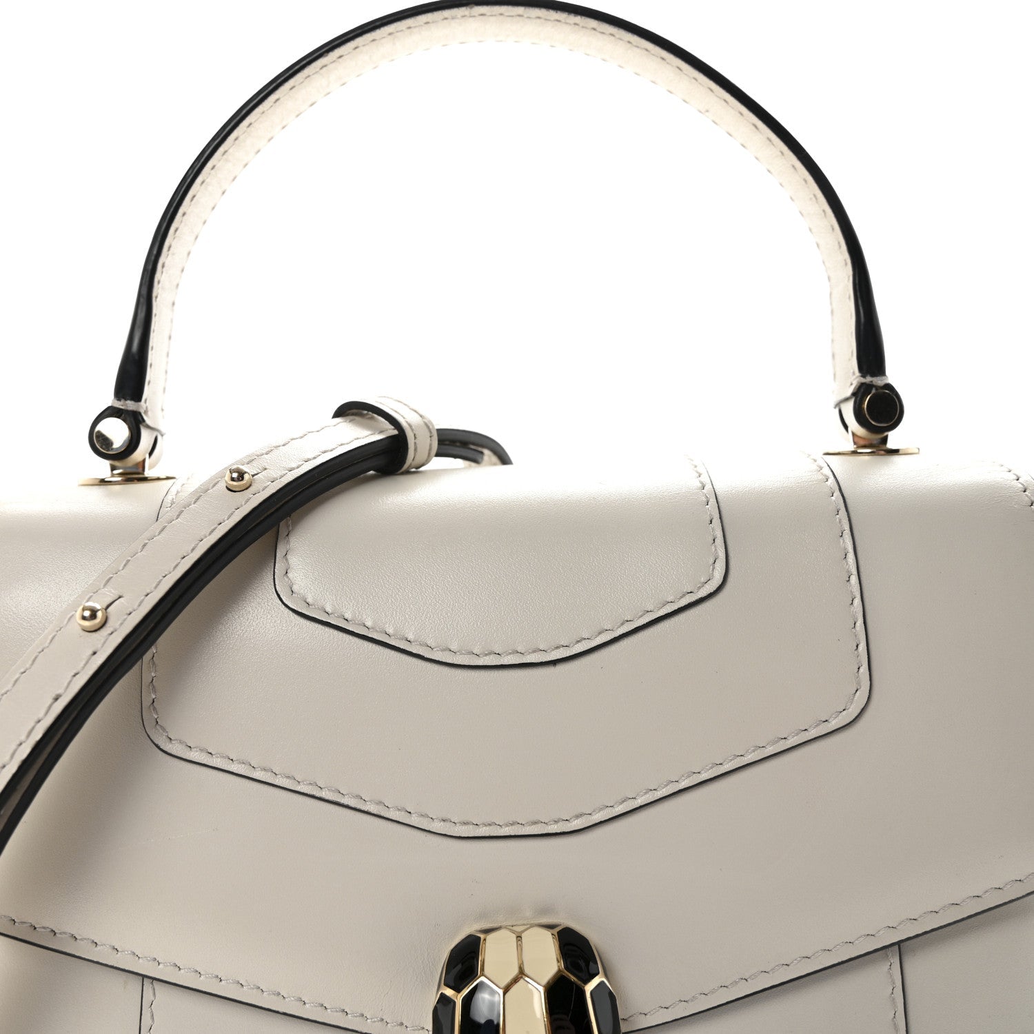 Calfskin Serpenti Forever Top Handle White