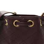Lambskin Carre Quilted Cassandre Small Bucket Bag Hot Wine