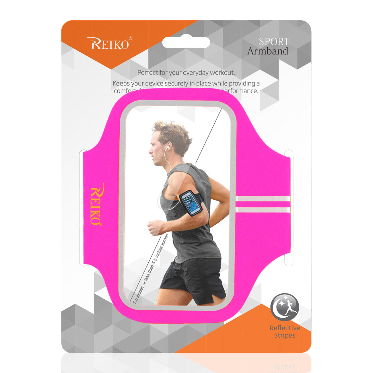 Reiko Running Sports Armband For Iphone 7 Plus/ 6S Plus Or 5.5 Inches Device In Pink (5.5X5.5 Inches)