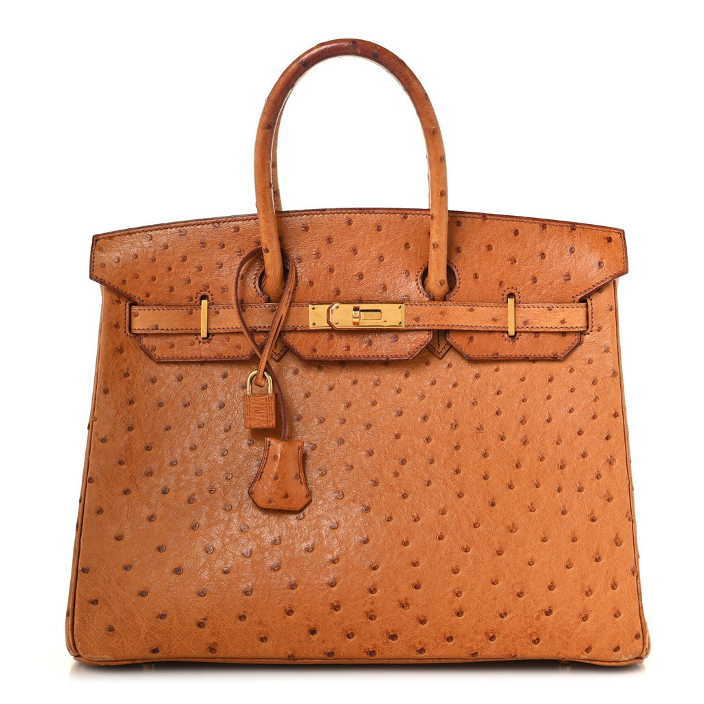 Ostrich Birkin 35 Gold