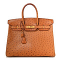 Ostrich Birkin 35 Gold