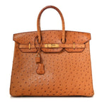 Ostrich Birkin 35 Gold
