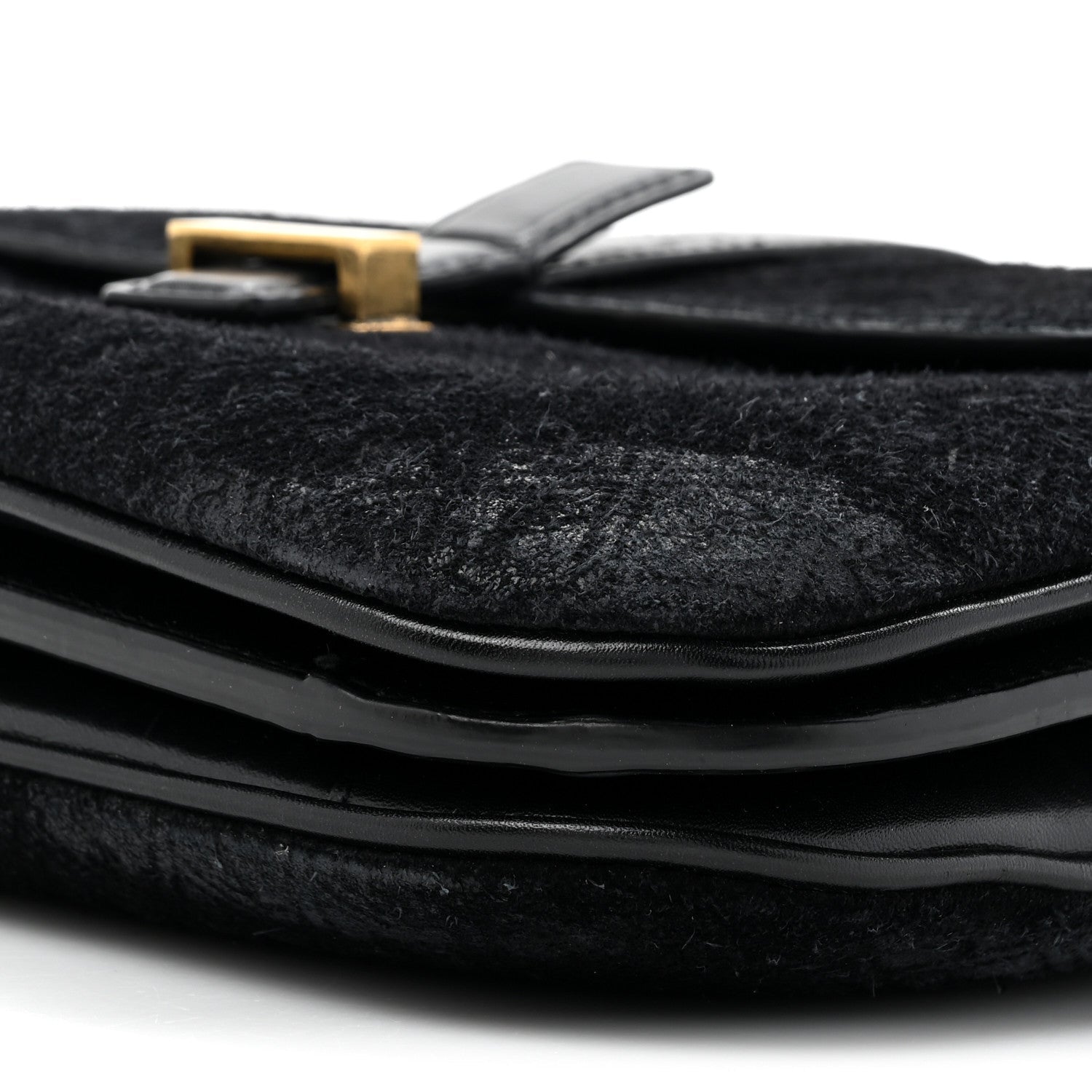 Suede All-Over Monogram Small Le Monogramme Satchel Black