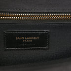 Grain De Poudre Matelasse Chevron Large Monogram Satchel Black