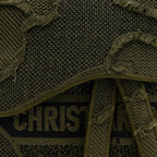 Canvas Embroidered Camouflage Saddle Belt Bag Green