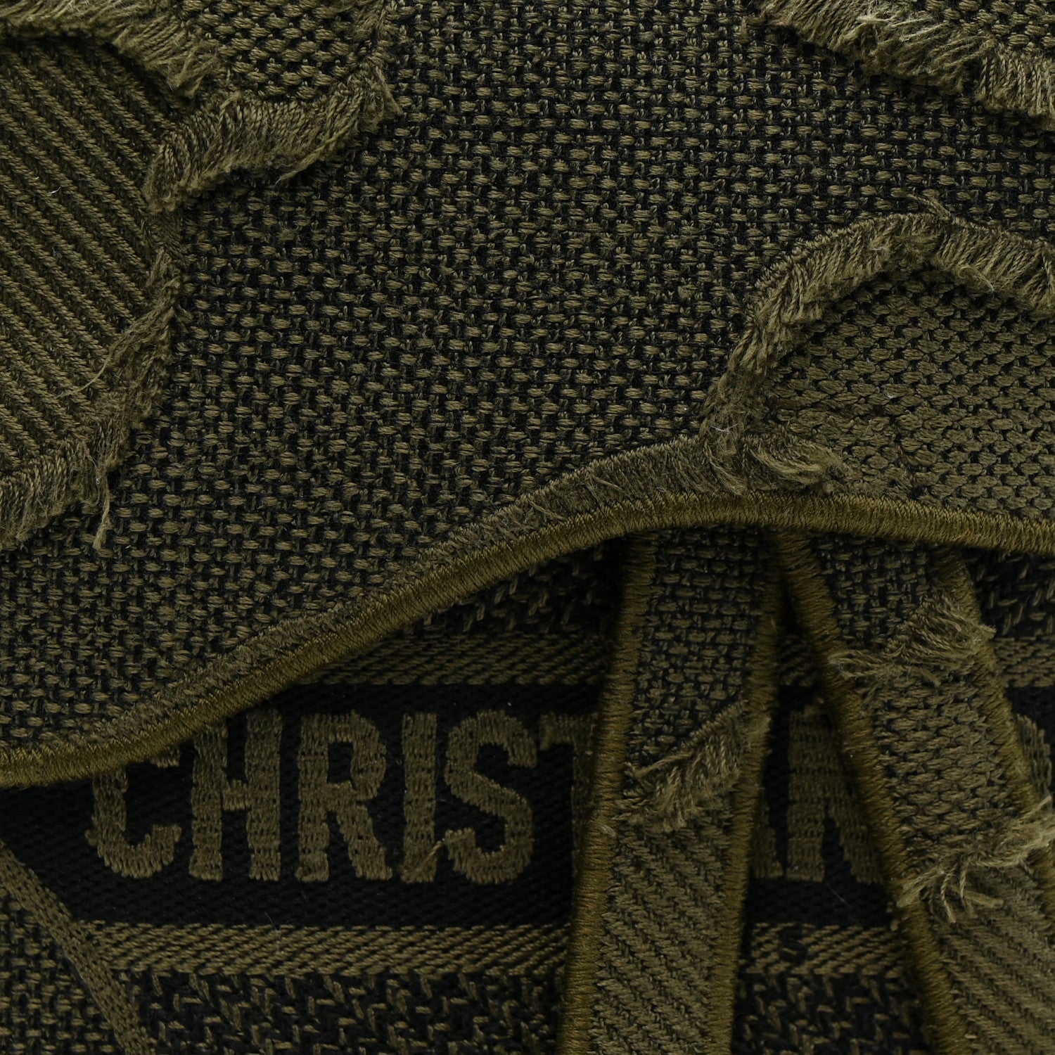 Canvas Embroidered Camouflage Saddle Belt Bag Green