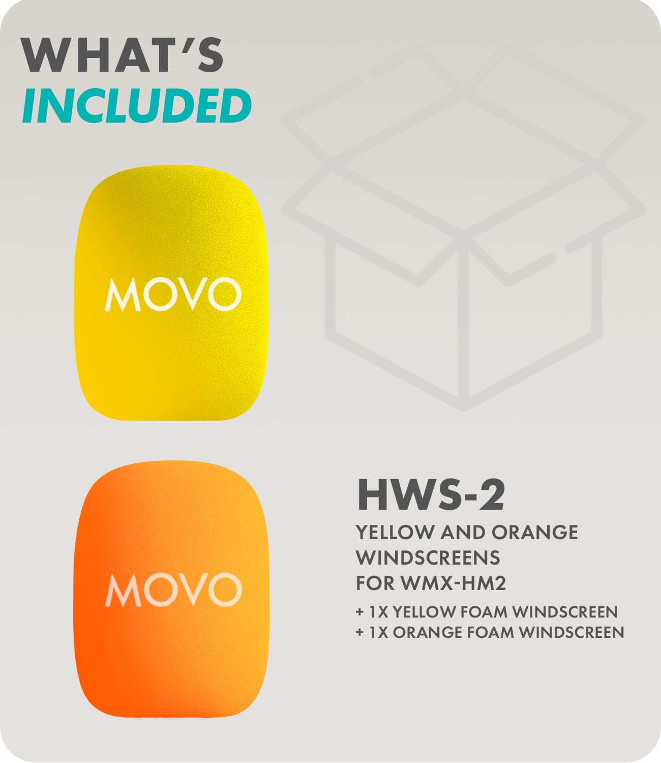 Movo HWS-2 Colored Windscreens (Yellow/Orange)