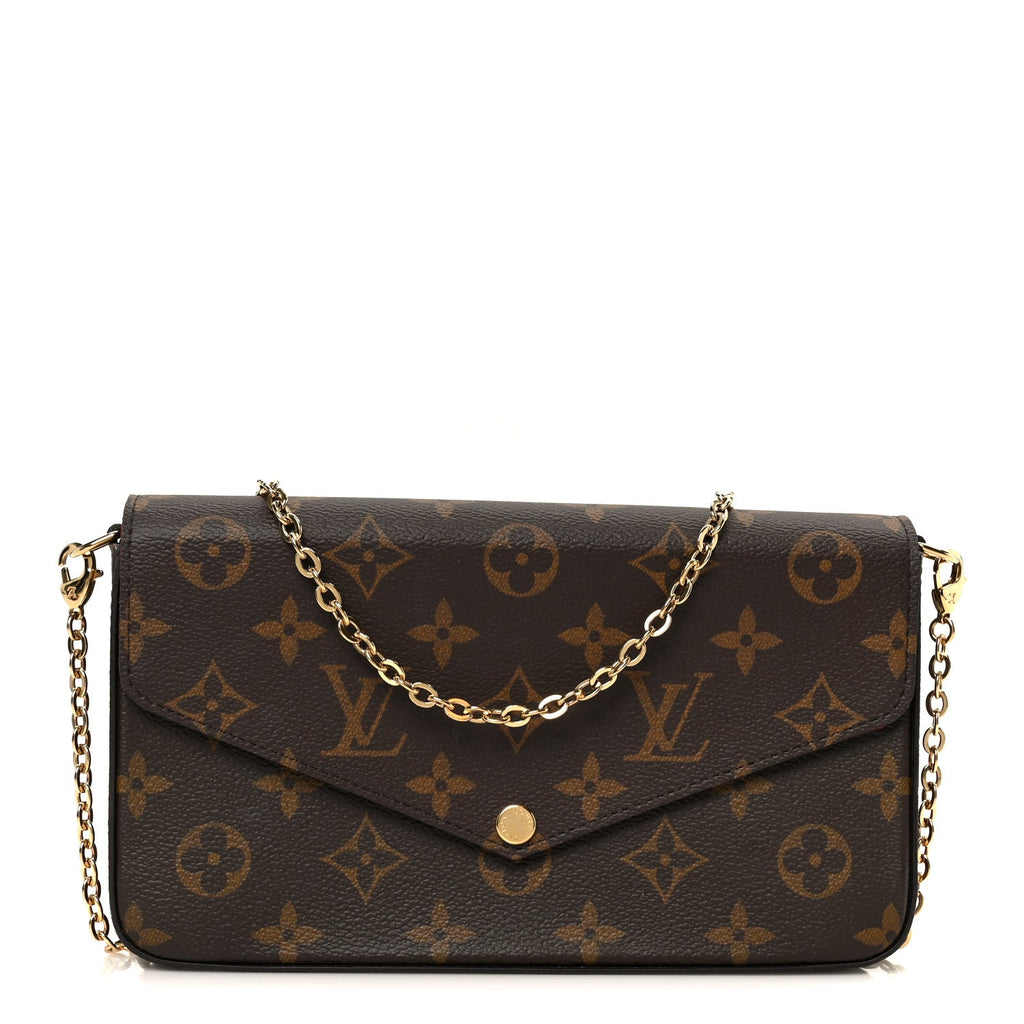 Monogram Pochette Felicie Chain Wallet Fuchsia