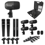 Drum Microphone Kit 9Pc All Metal Drummer Mics Tom/Snare & Cymbals Wired Instrument Drums Set
