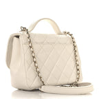 Caviar Quilted Small Business Affinity Flap White